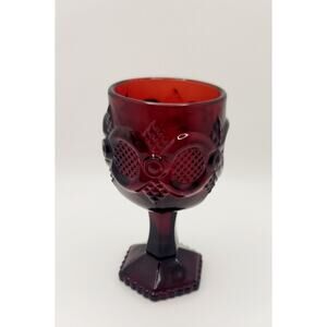 Cape Cod Ruby Red Goblet Avon  35  4" Stem Wine Glass Vintage Replacement